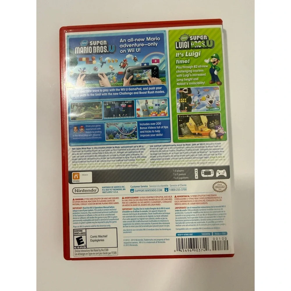 Nintendo Video Game Wii U OS Multi Good Super Mario Bros. U + New Super Luigi U